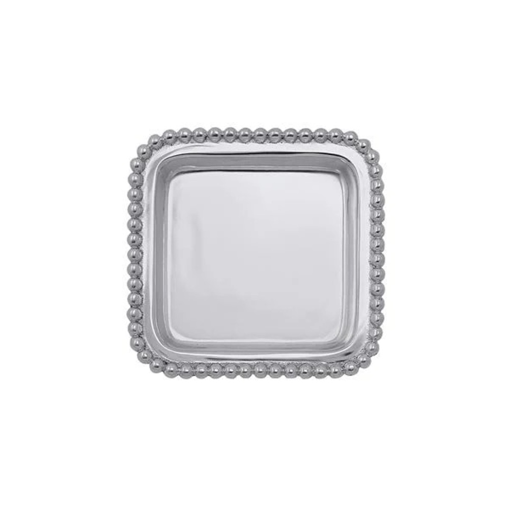Mariposa Silver Beaded Ring Dish Square/Post It Note Holder